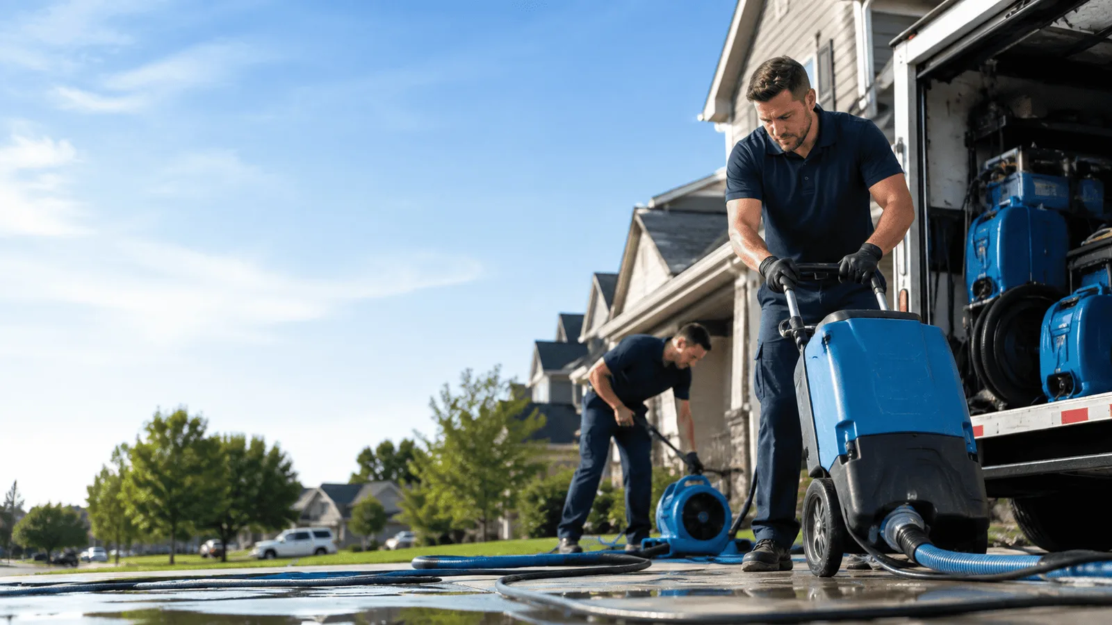 Dehumidification being performed in West Davenport, NY